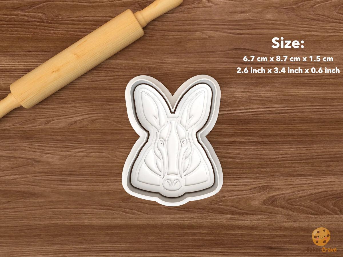 Aardvark Cookie Cutter Set STL File - single front facing aardvark