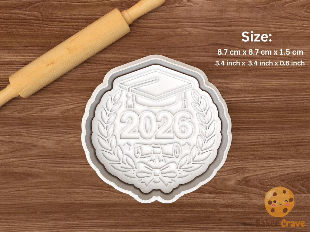 Graduation 2026 Laurel Wreath Cookie Cutter STL File