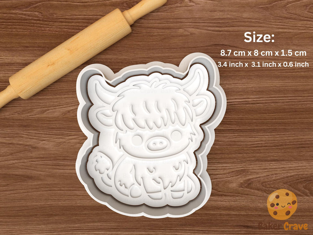 Cute Highland Cow Cookie Cutter Set STL File