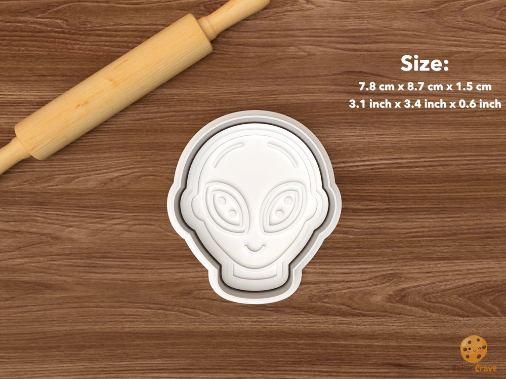 Alien UFO Cookie Cutter Set STL File - single alien head
