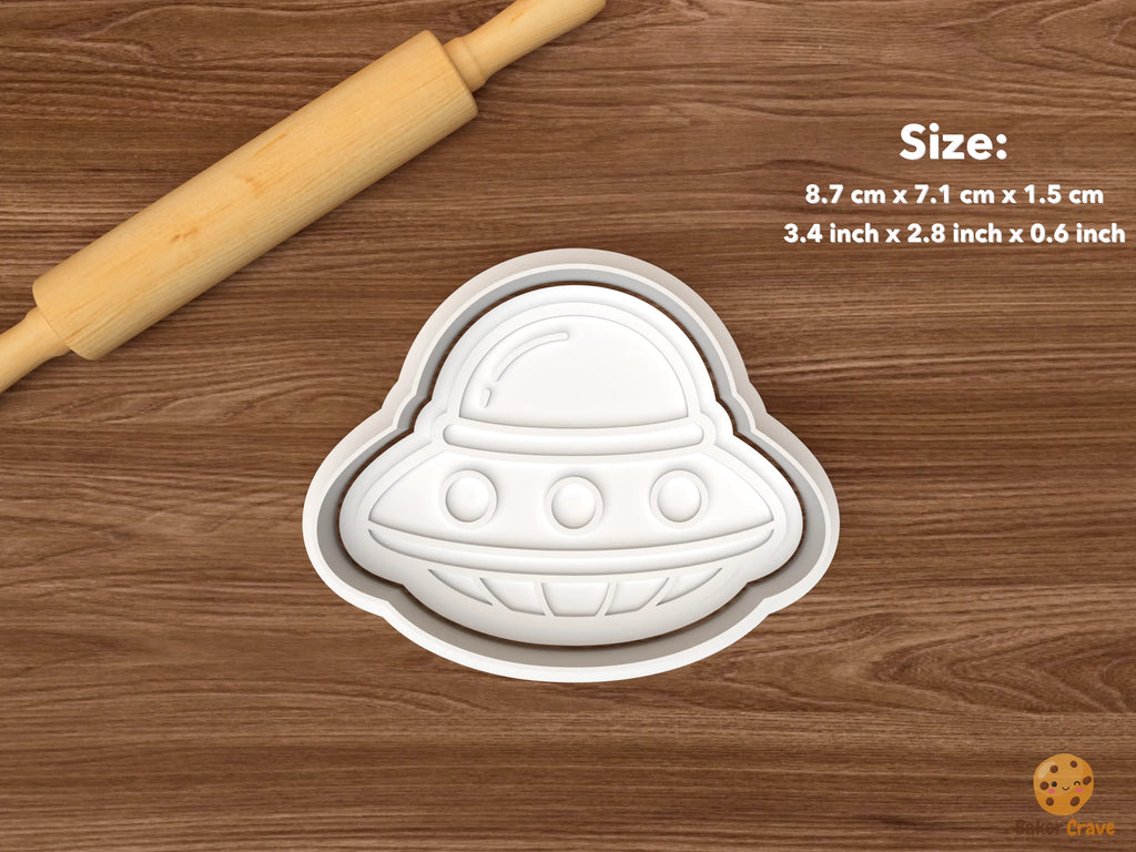Alien UFO Cookie Cutter Set STL File - single ufo