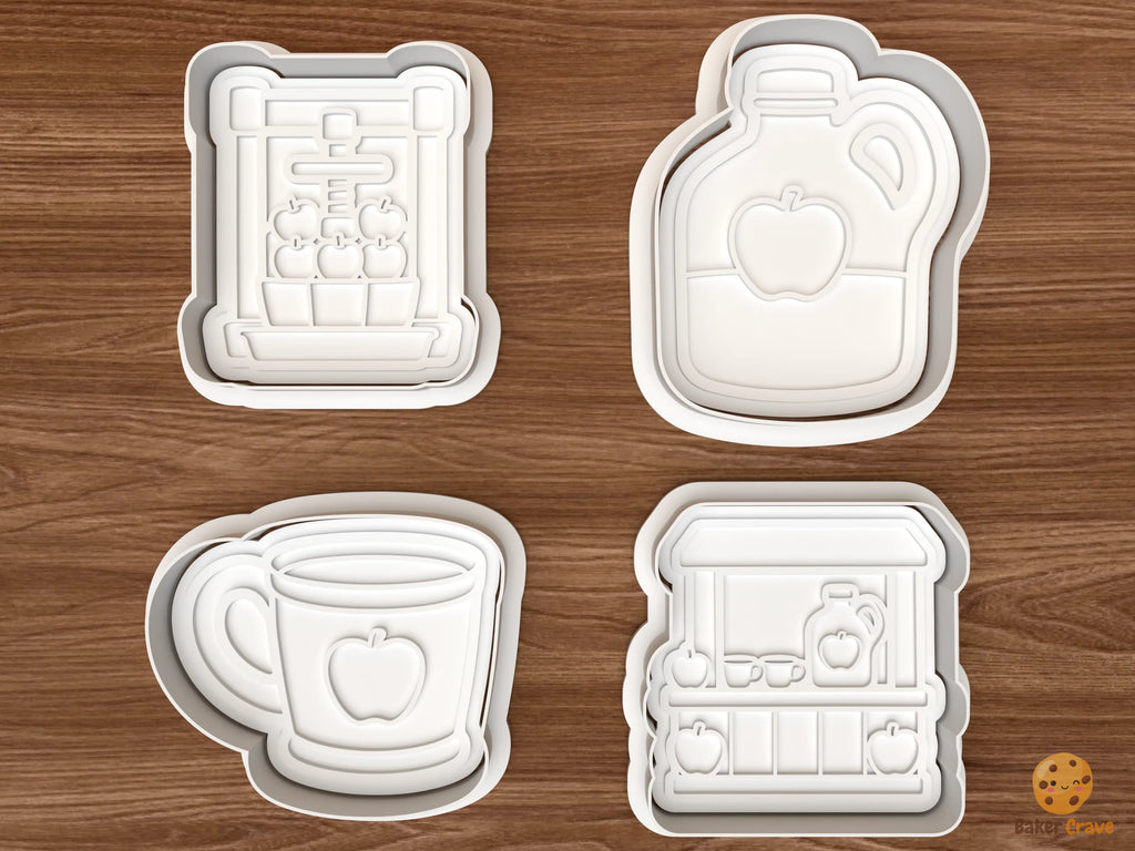 Apple Cider Stand Cookie Cutter Set STL File