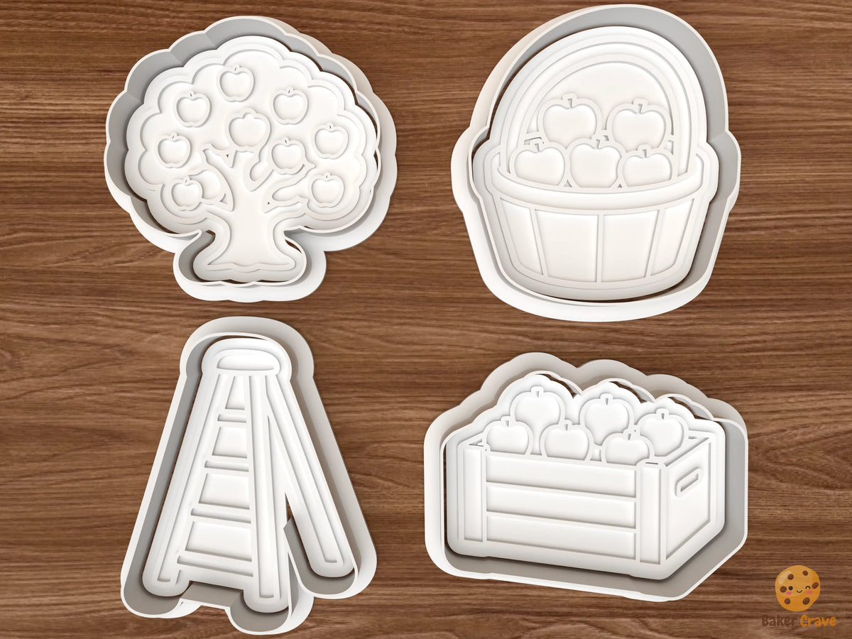 Apple Picking Orchard Cookie Cutter Set STL File