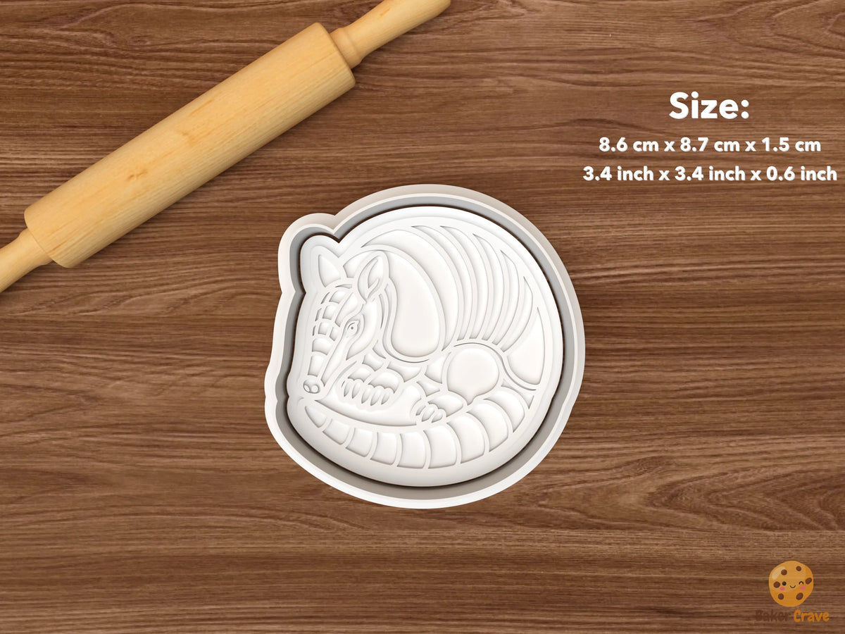 Armadillo Cookie Cutter Set STL File - single curled armadillo