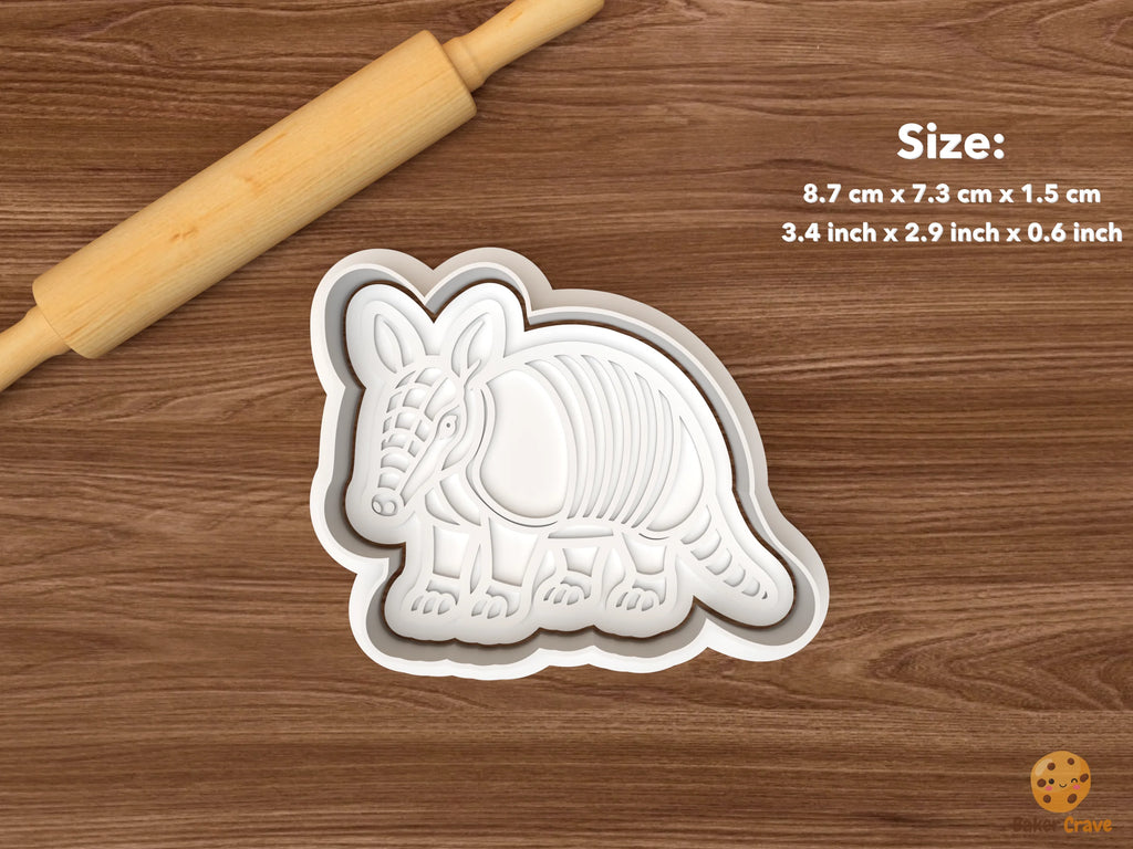 Armadillo Cookie Cutter Set STL File - single standing armadillo