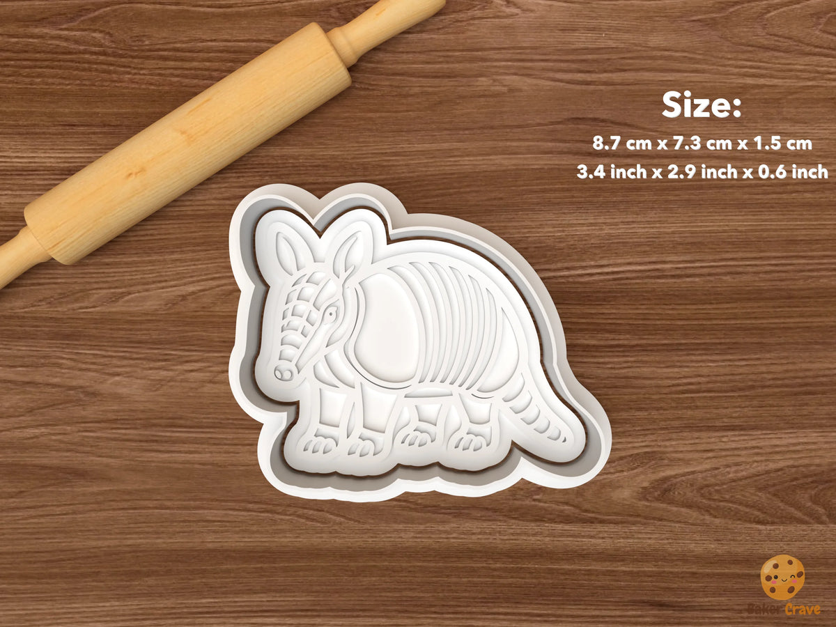 Armadillo Cookie Cutter Set STL File - single standing armadillo
