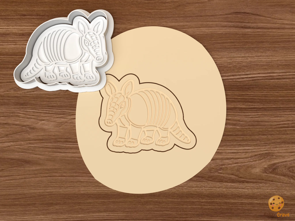 Armadillo Cookie Cutter Set STL File - dough standing armadillo