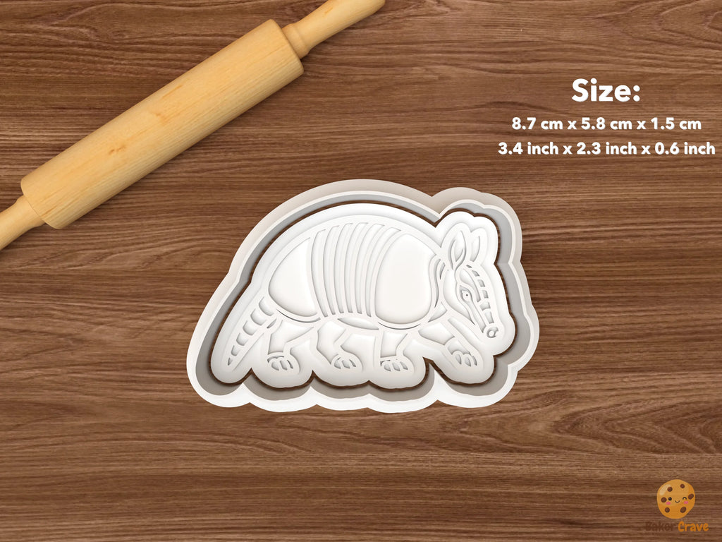 Armadillo Cookie Cutter Set STL File - single walking armadillo