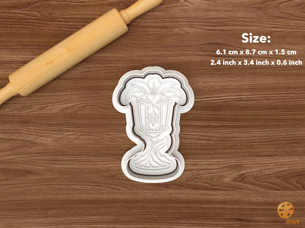 Art Nouveau Christmas Garden Cookie Cutter Set STL File - single lily garden lantern