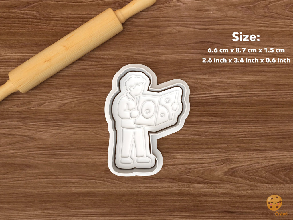 Astronomer Cookie Cutter Set STL File - single star chart observer