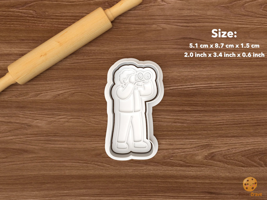 Astronomer Cookie Cutter Set STL File - single binoculars observer