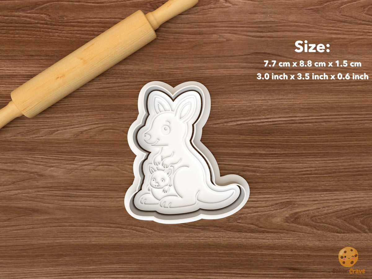 Australian Animals Cookie Cutter Set - single kangaroo with joey