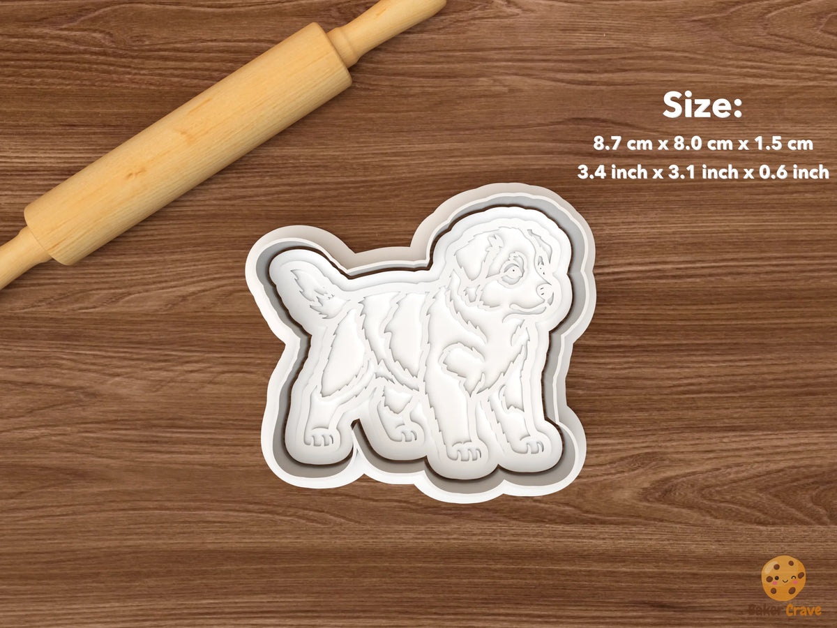 Australian Shepherd Dog Cookie Cutter Set - single playful standing pose australian shepherd dog
