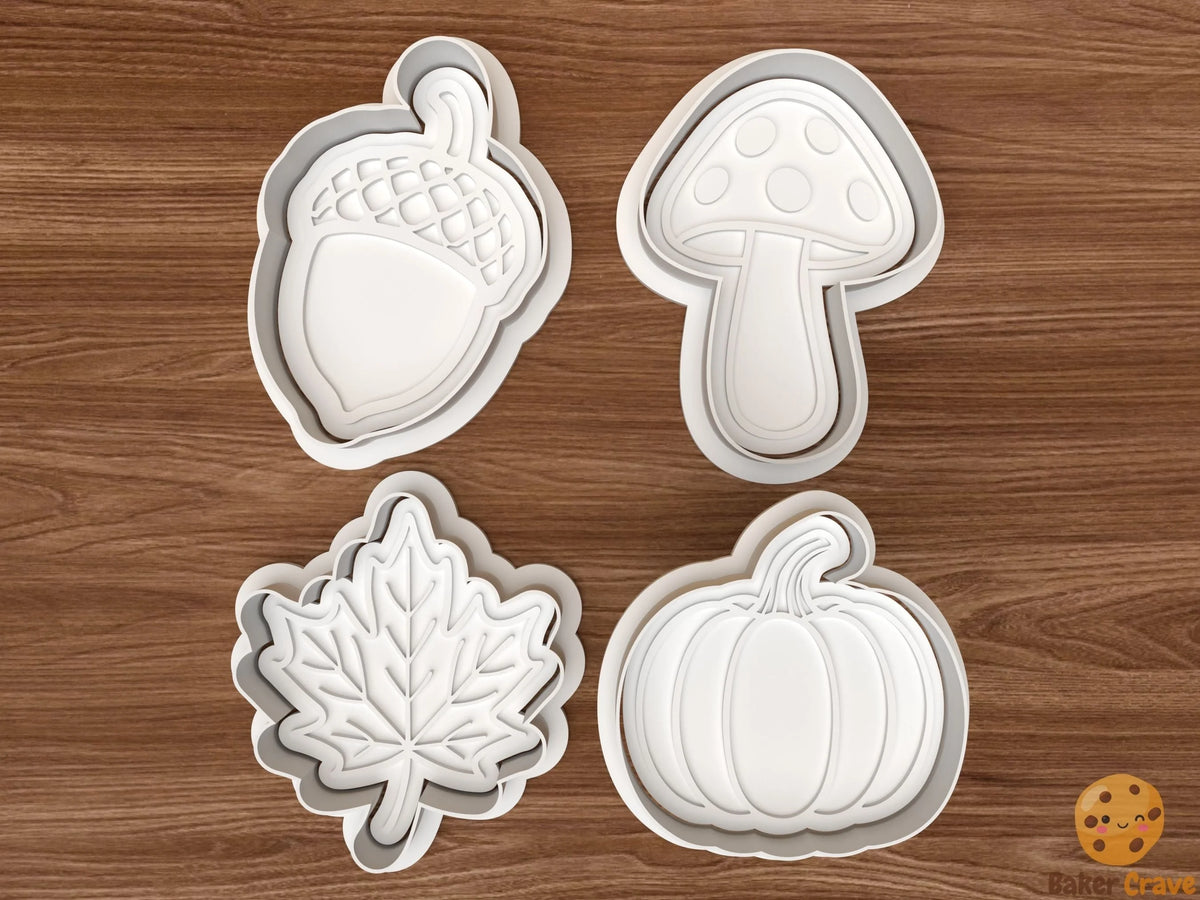 Autumn Fall Cookie Cutter Set STL File - fall1