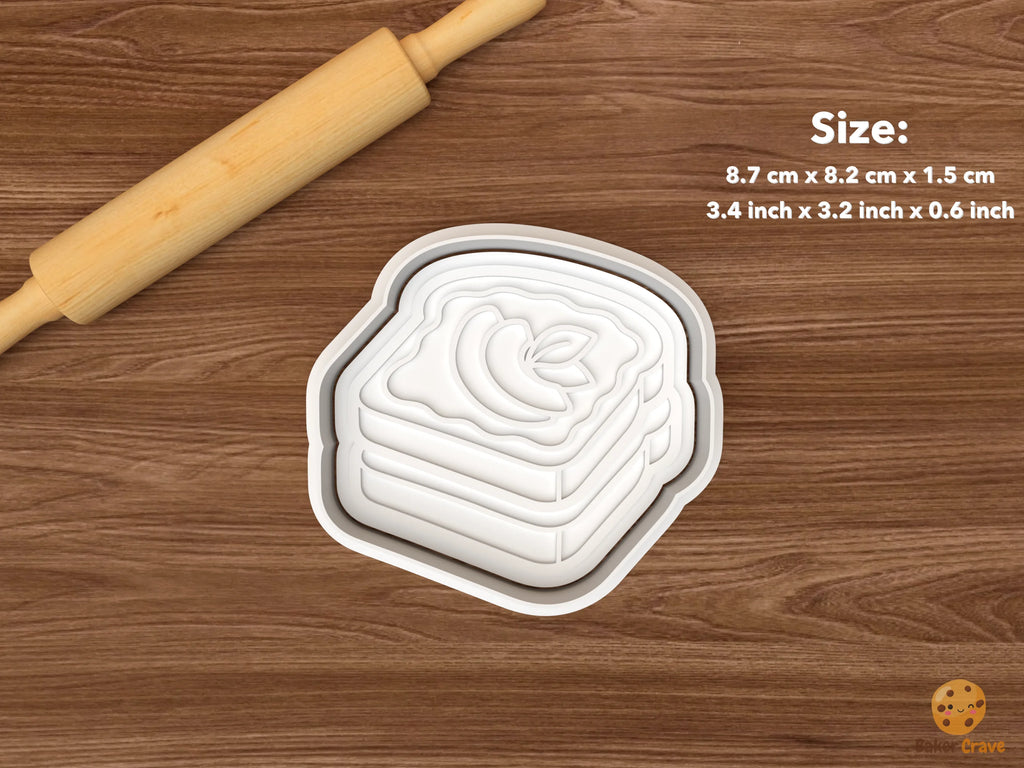 Avocado Toast Brunch Cookie Cutter Set STL File - single stacked avocado toast