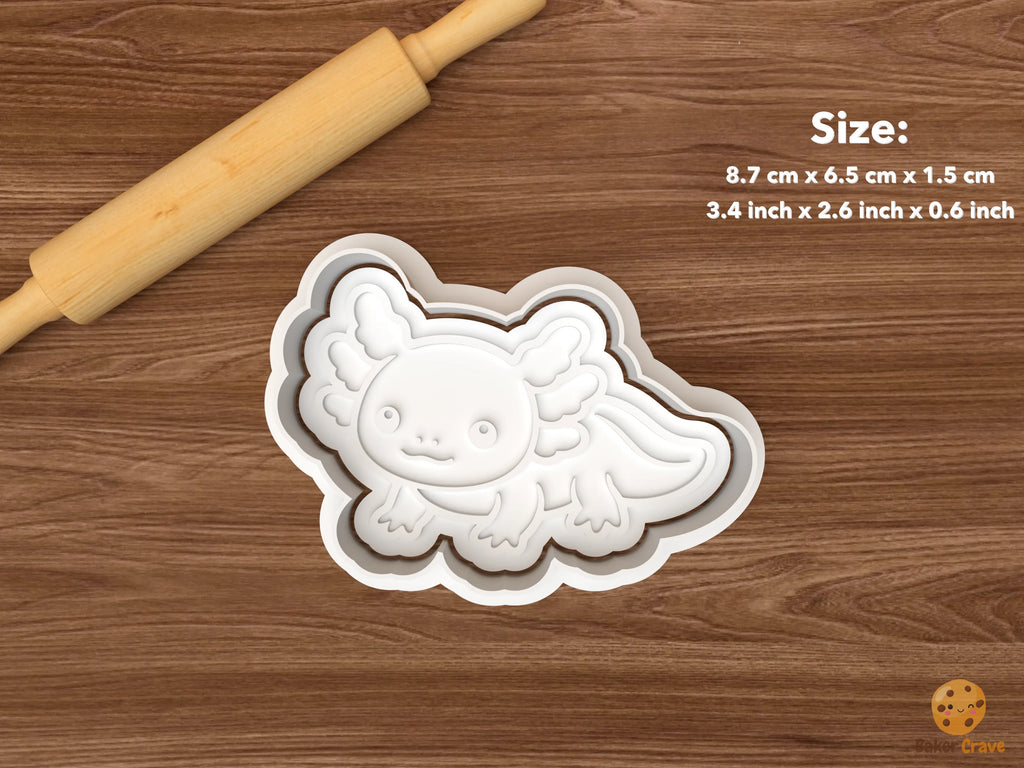 Axolotl Cookie Cutter Set STL File - single walking axolotl