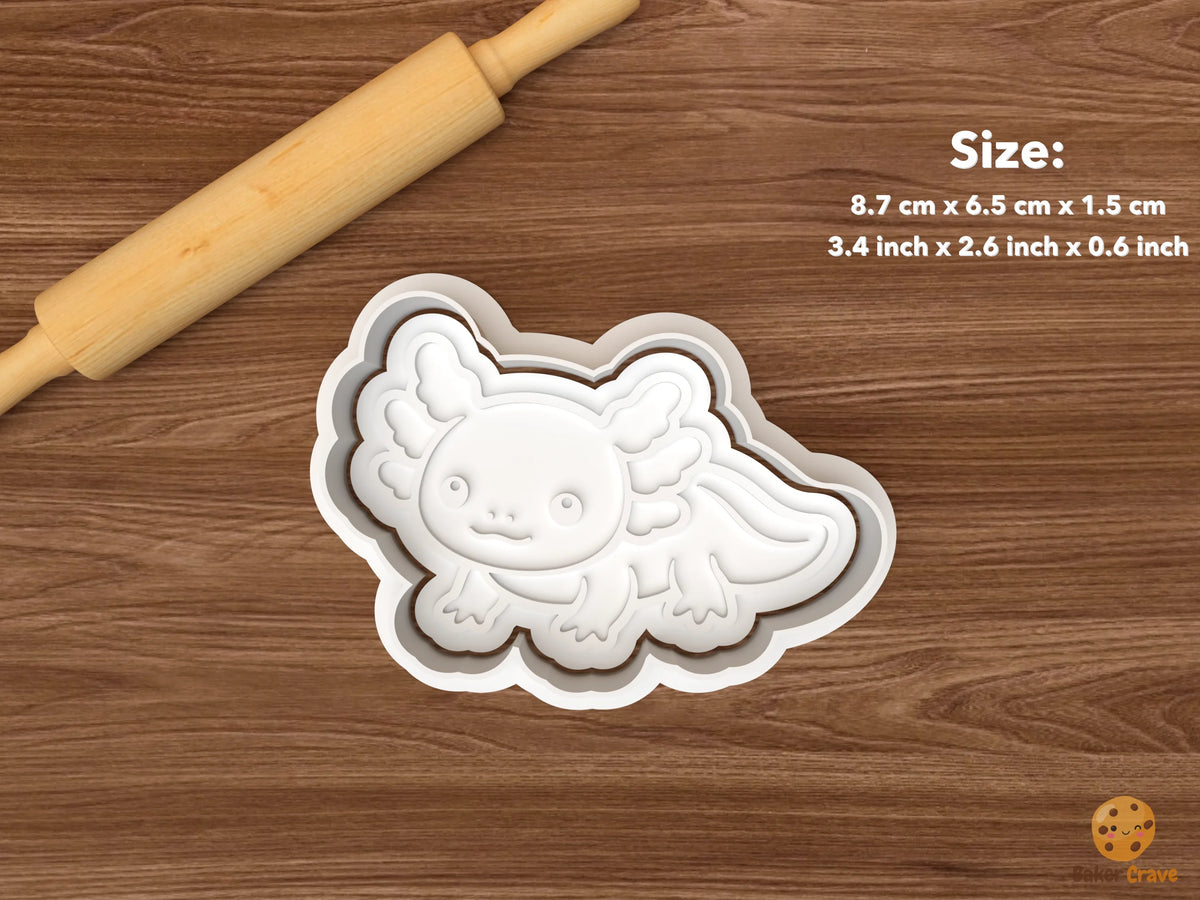 Axolotl Cookie Cutter Set STL File - single walking axolotl