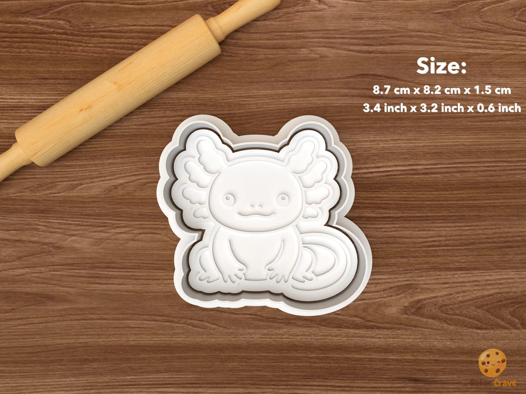Axolotl Cookie Cutter Set STL File - single sitting axolotl