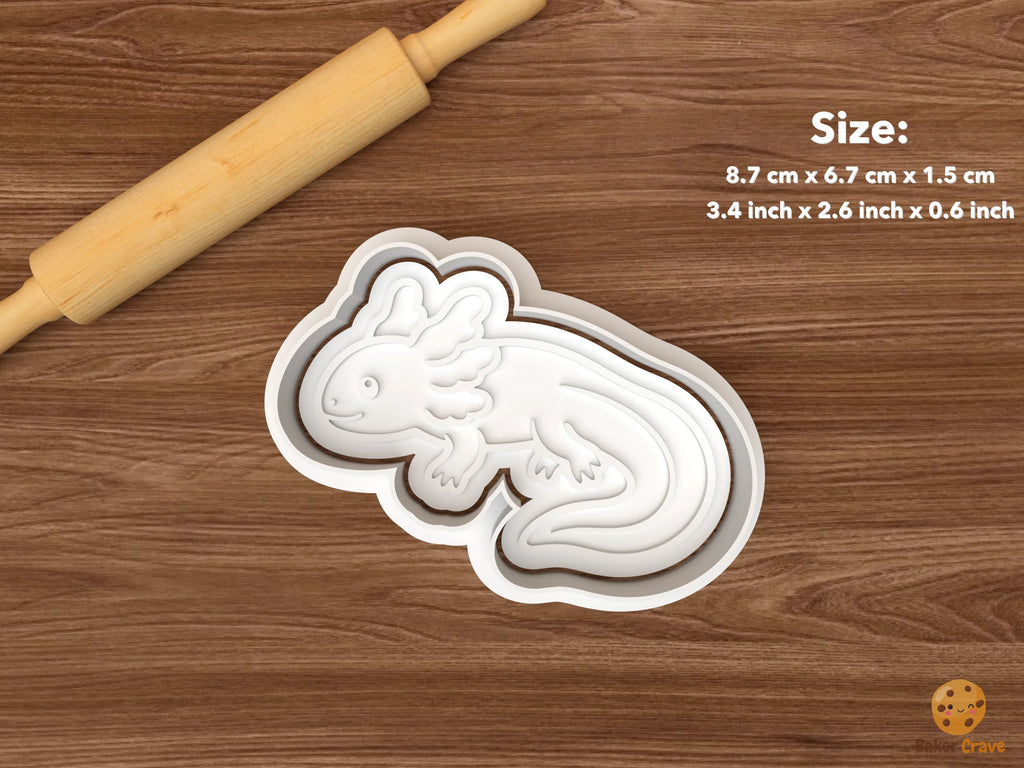 Axolotl Cookie Cutter Set STL File - single swimming axolotl