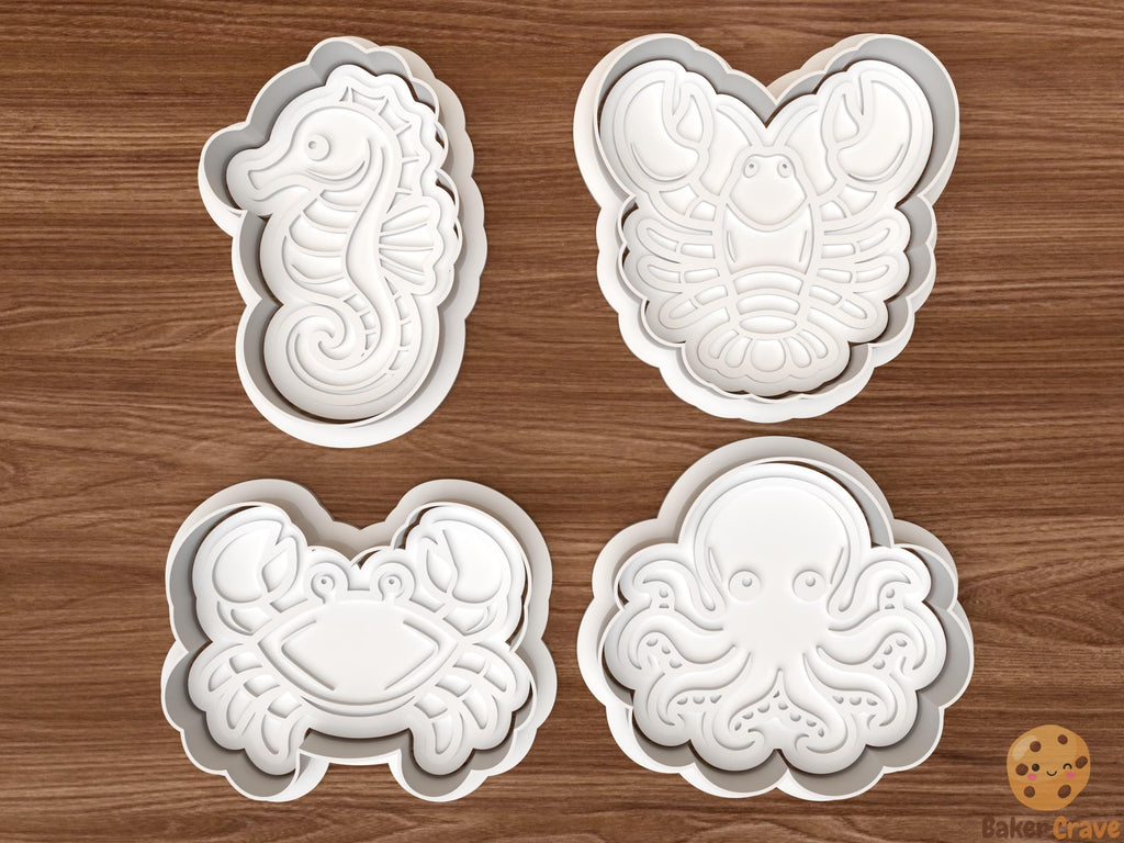 Ocean Animals Cookie Cutter Set STL File