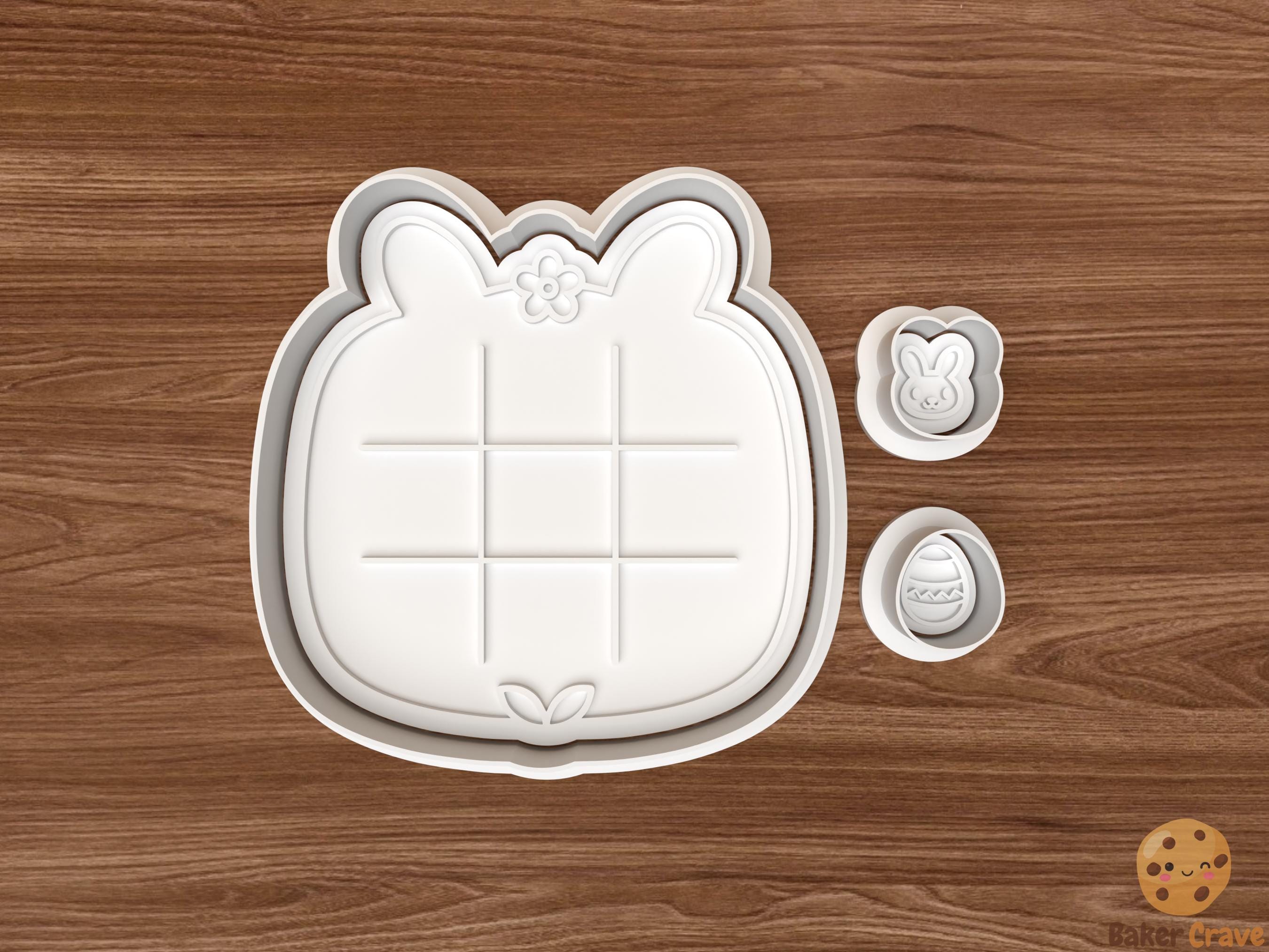 Easter Tic Tac Toe Cookie Cutter Set STL File