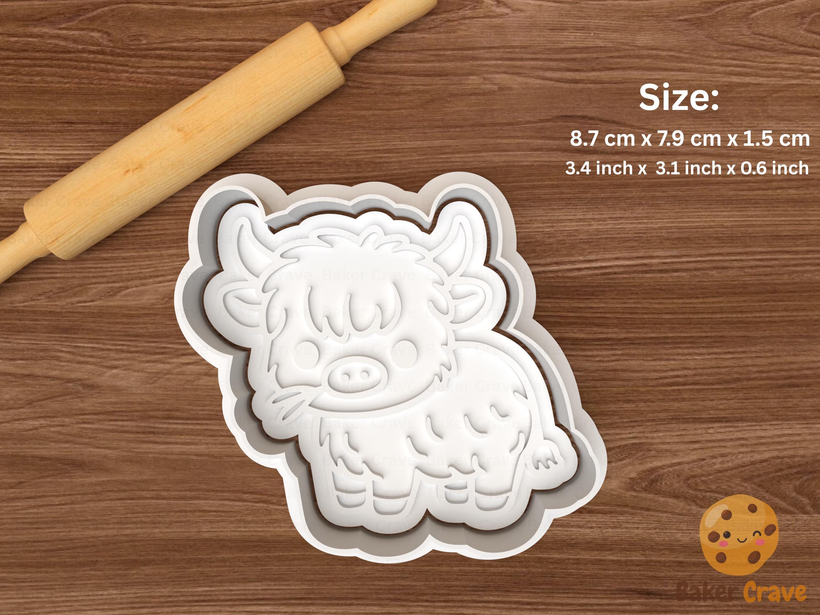 Cute Highland Cow Cookie Cutter Set STL File