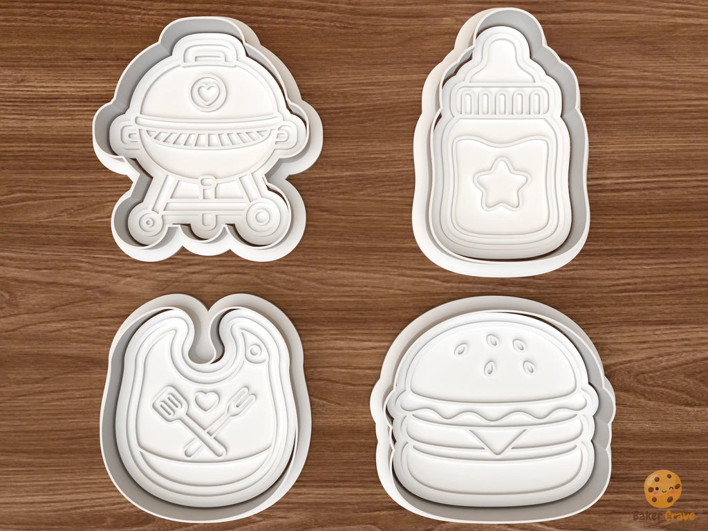 Baby BBQ Cookie Cutter Set STL File - 01 set main