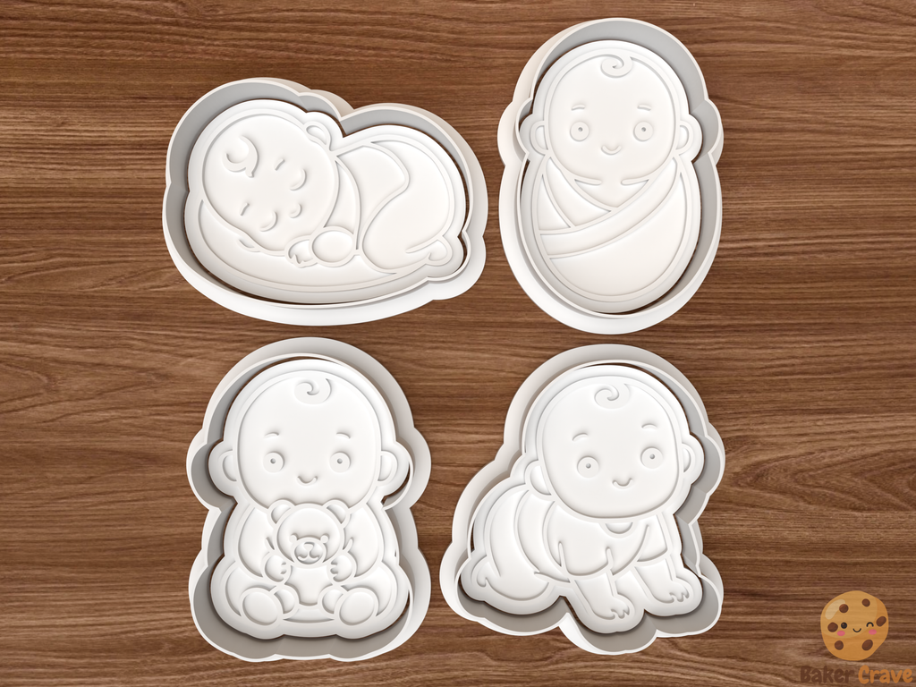 Baby Cookie Cutter Set STL File - baby1