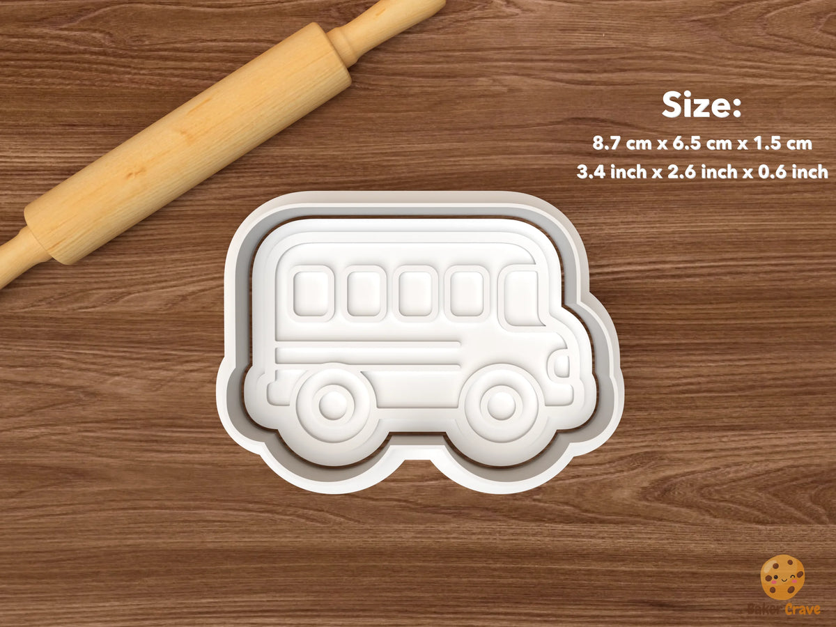 Back to School Cookie Cutter Set STL File - single school bus