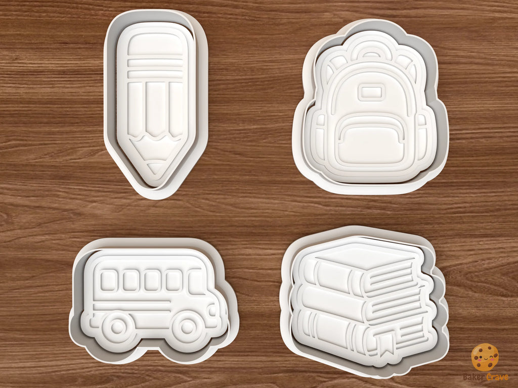 Back to School Cookie Cutter Set STL File - 01 set main
