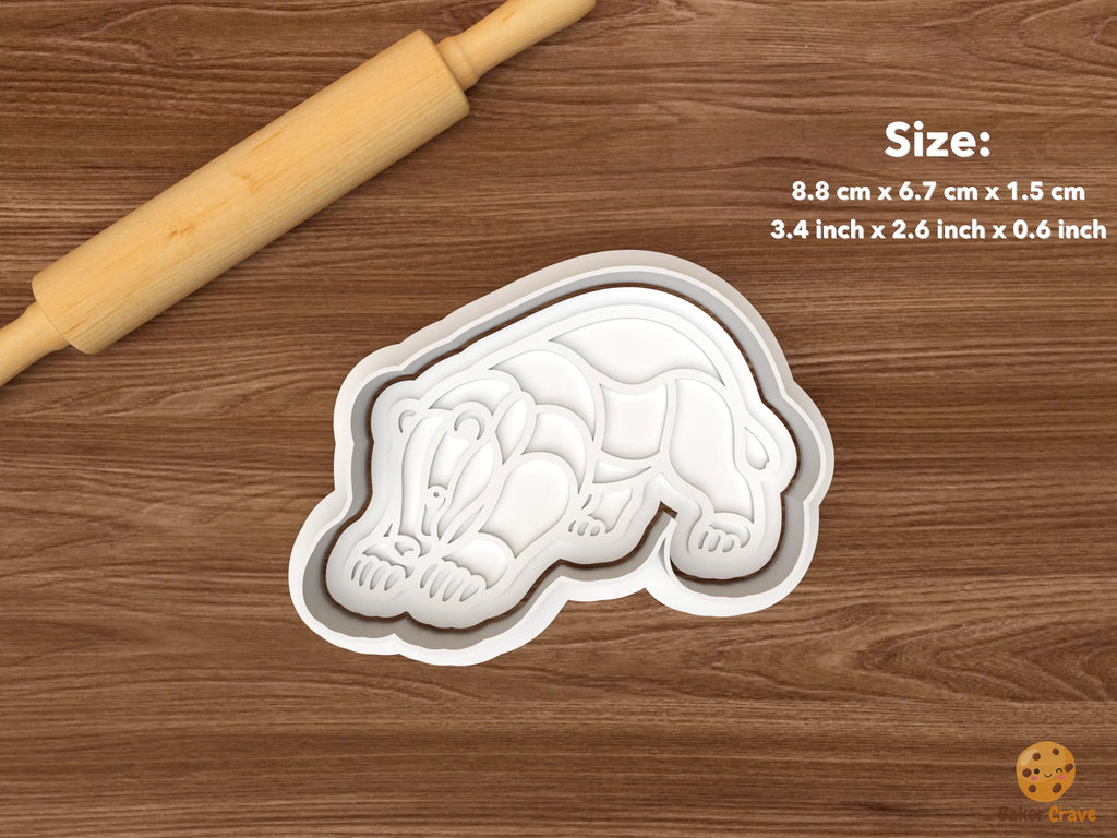 Badger Cookie Cutter Set STL File - single crouching badger