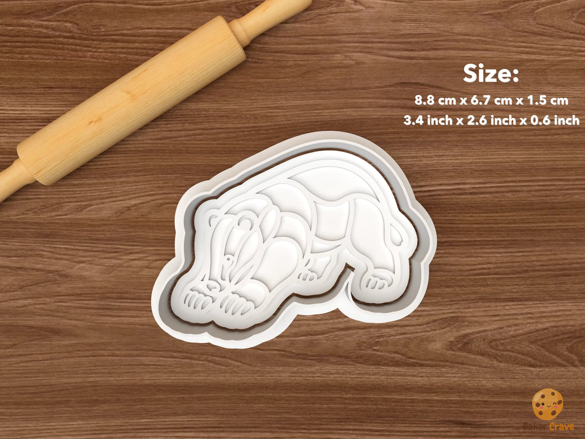 Badger Cookie Cutter Set STL File - single crouching badger