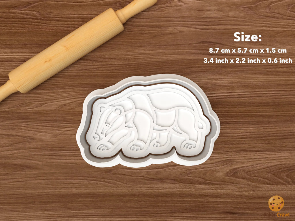 Badger Cookie Cutter Set STL File - single walking side view badger