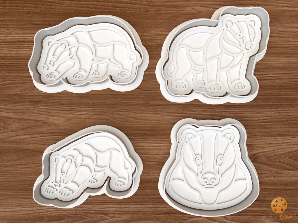 Badger Cookie Cutter Set STL File - 01 set main