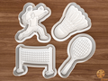 Badminton Cookie Cutter Set STL File - badminton1fix