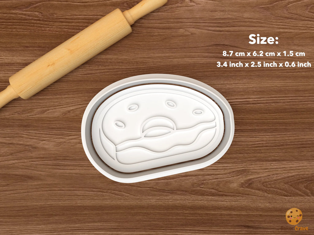 Bagel Brunch Cookie Cutter Set STL File - single sliced bagel half