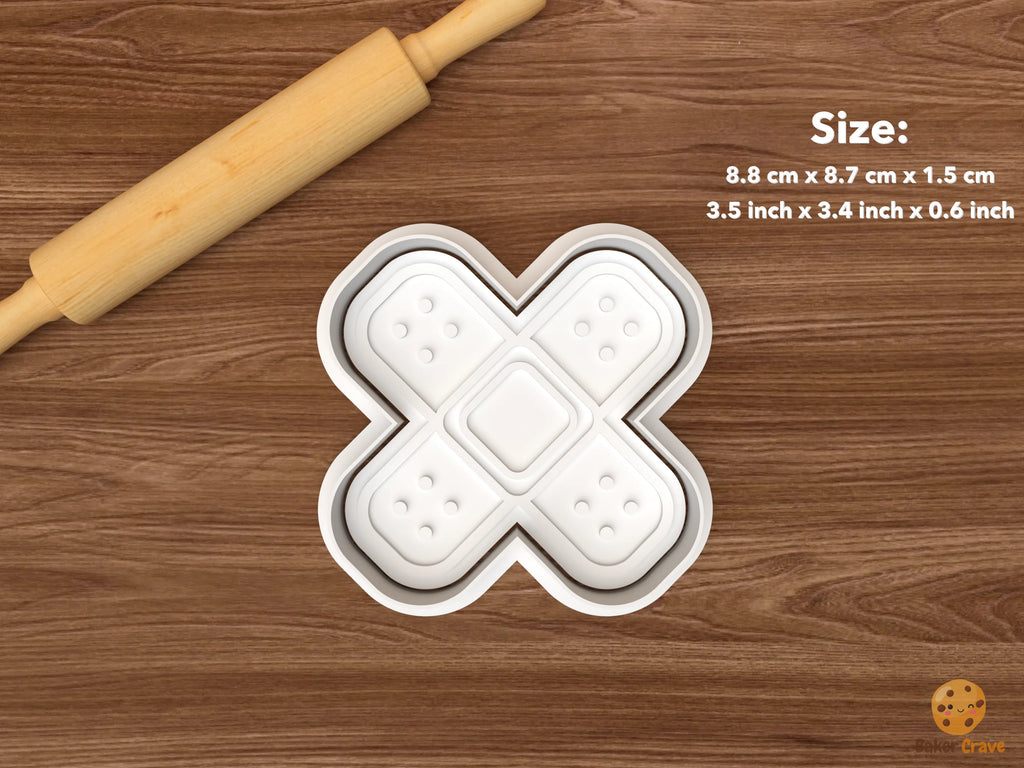Bandage Cookie Cutter Set STL File - single cross bandages
