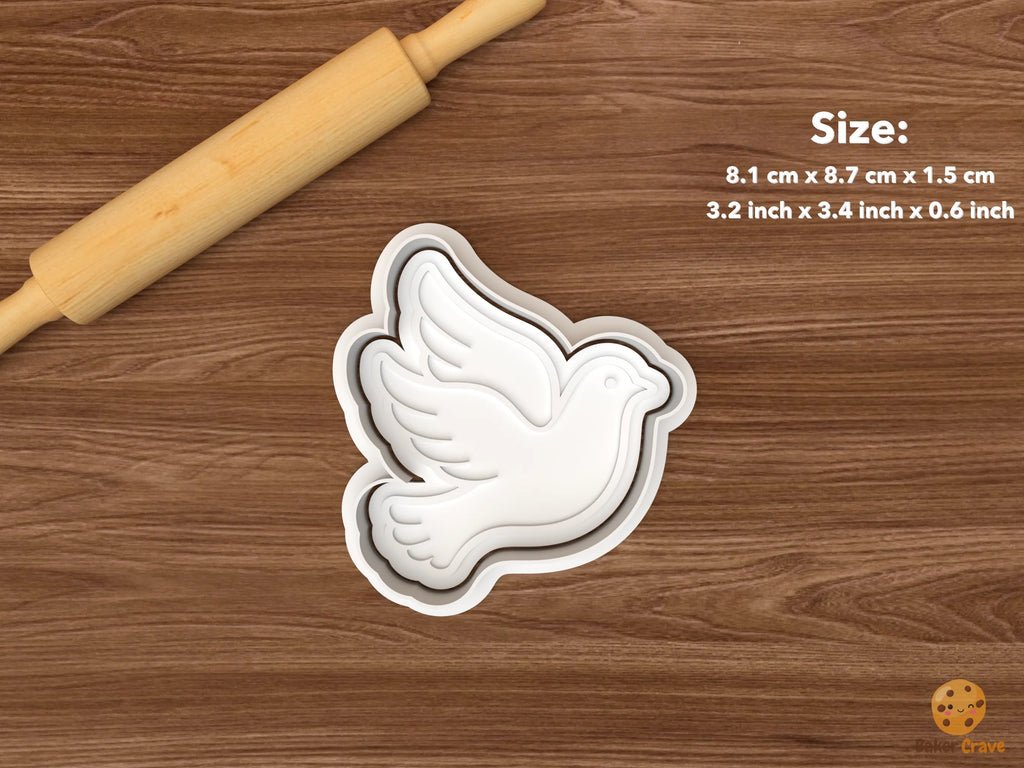 Baptism First Communion Cookie Cutter Set STL File - single dove