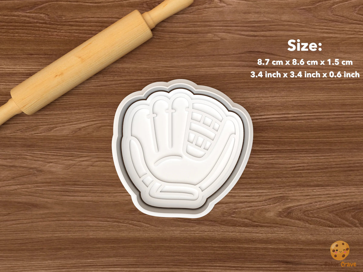 Baseball Cookie Cutter Set STL File - single baseball glove