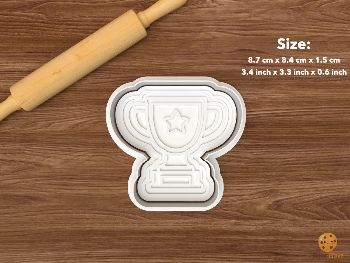 Baseball First Birthday Cookie Cutter Set - single trophy cup