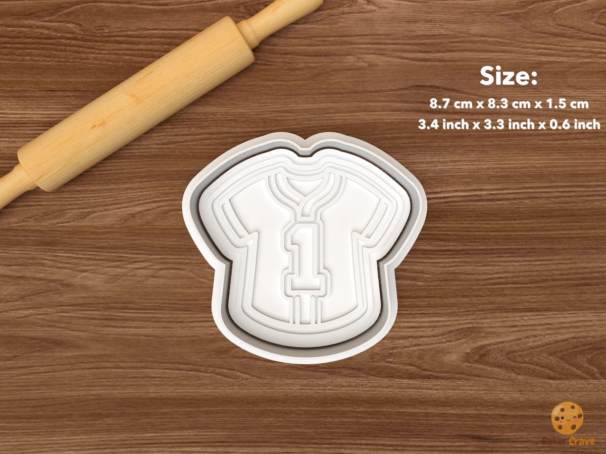 Baseball First Birthday Cookie Cutter Set - single baseball jersey