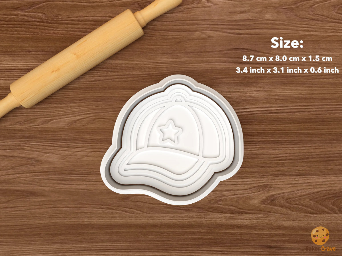Baseball First Birthday Cookie Cutter Set - single baseball cap