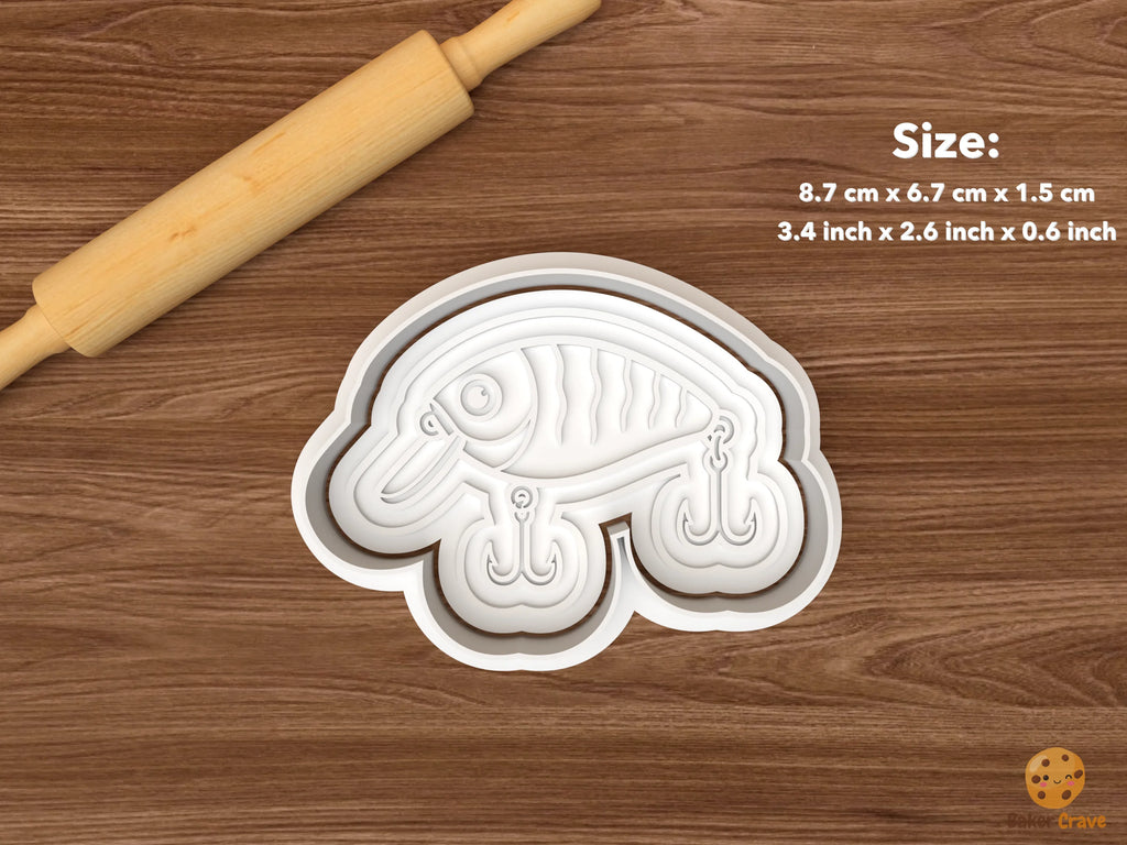 Bass Fishing Cookie Cutter Set STL File - single fishing lure