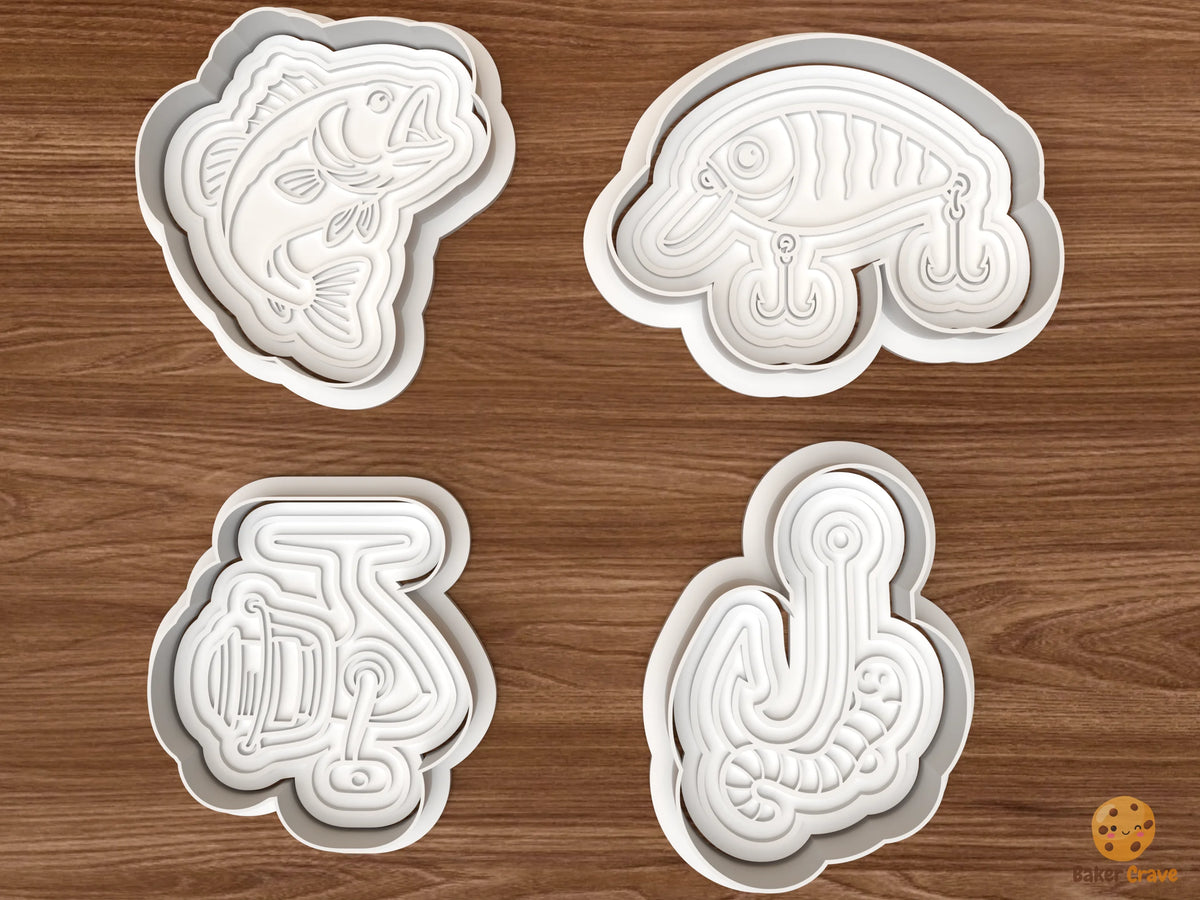 Bass Fishing Cookie Cutter Set STL File - 01 set main