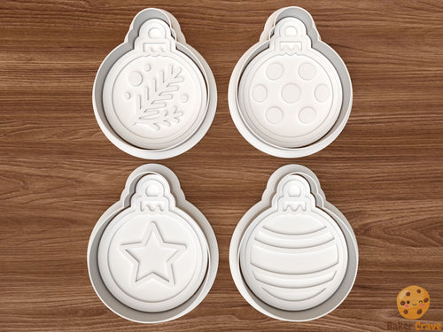Christmas Bauble Cookie Cutter Set STL File - baubles1