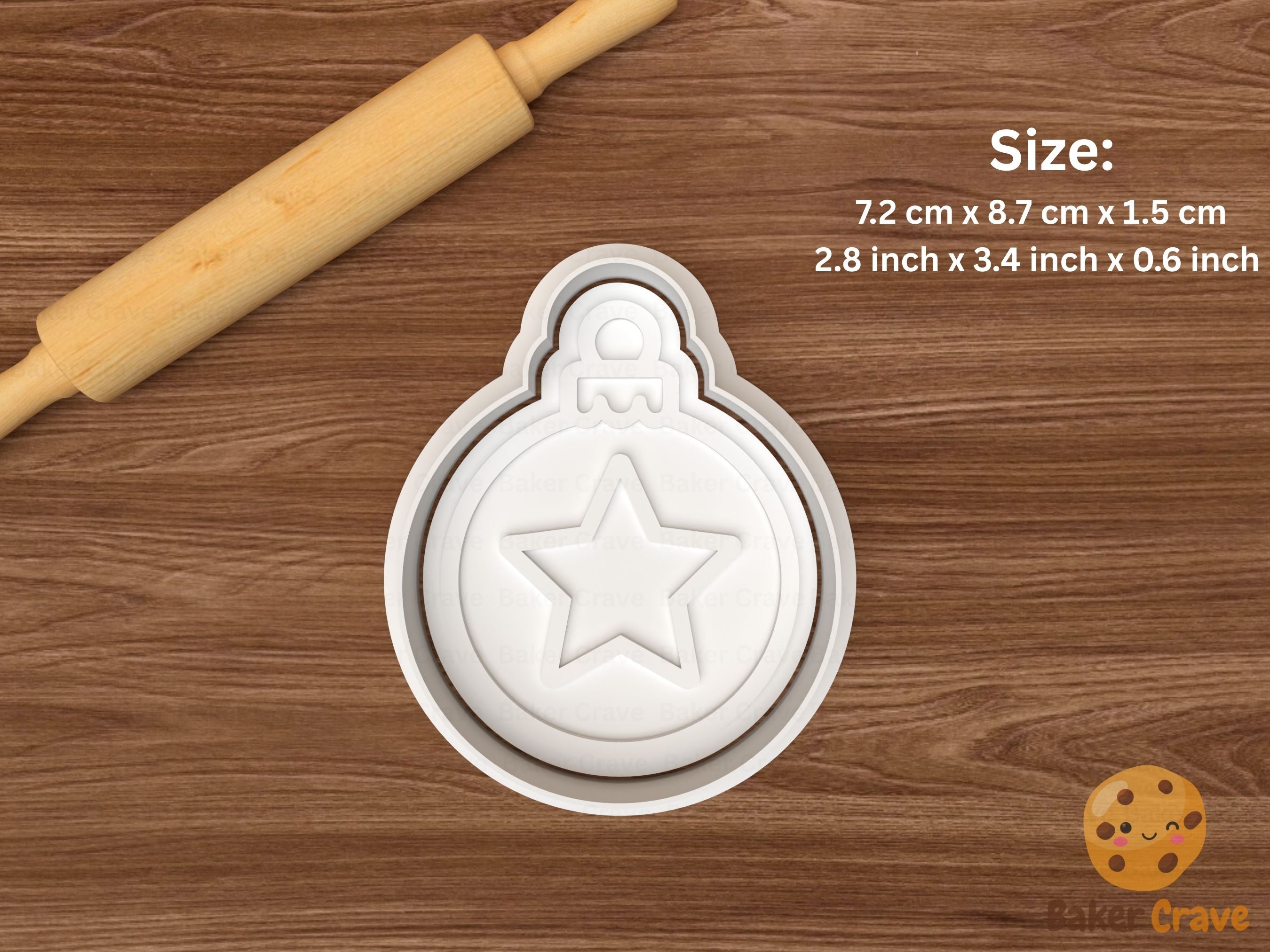 Christmas Bauble Cookie Cutter Set STL File - baubles4