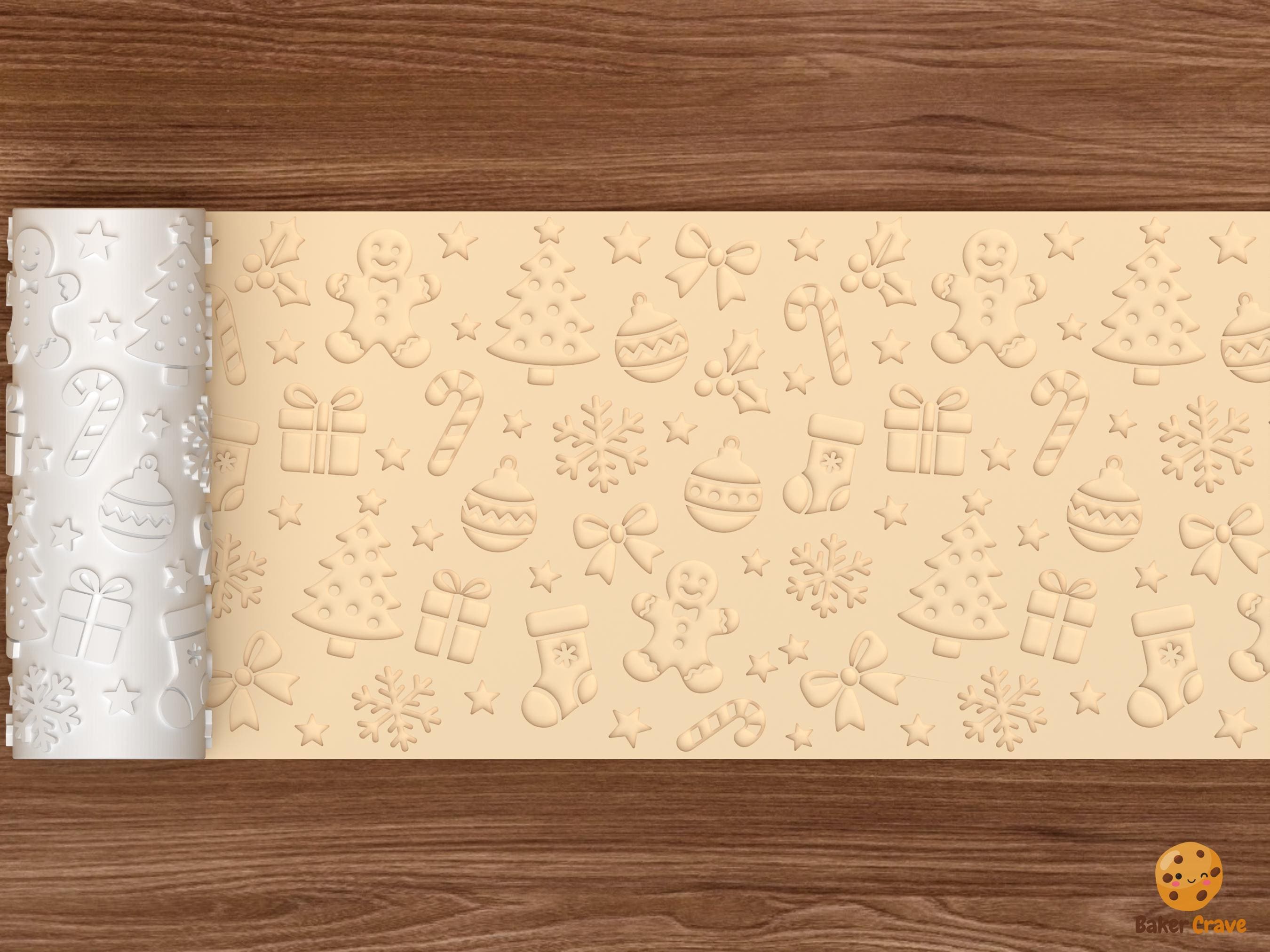 Classic Christmas Pattern Textured Roller STL File