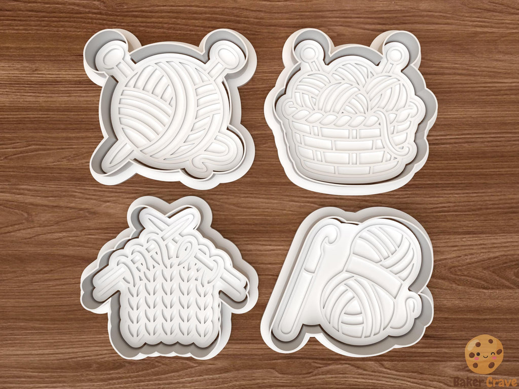 Knitting Cookie Cutter Set STL File
