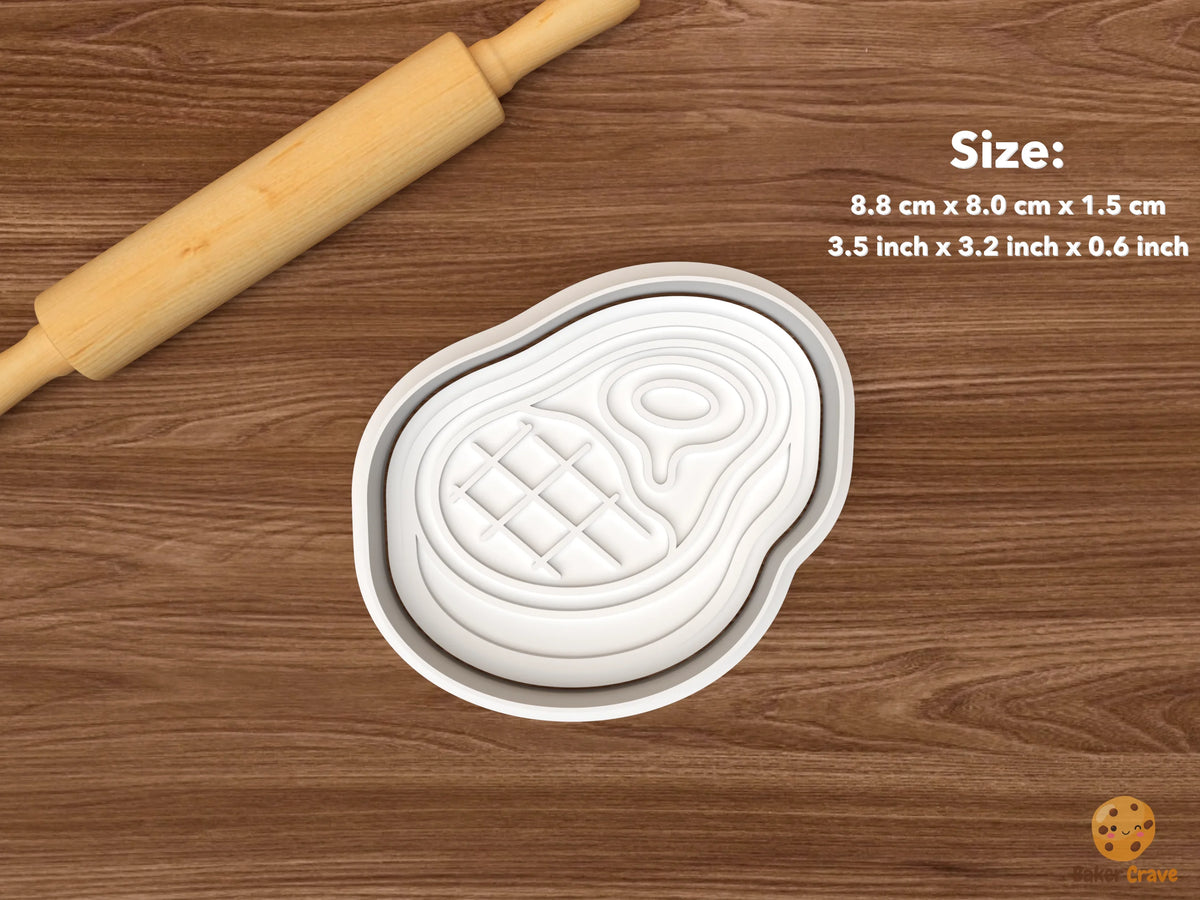 BBQ Dad Cookie Cutter Set STL File - single steak