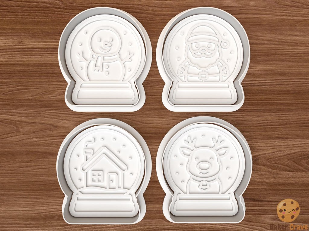 Christmas Snow Globes Cookie Cutter Set STL File